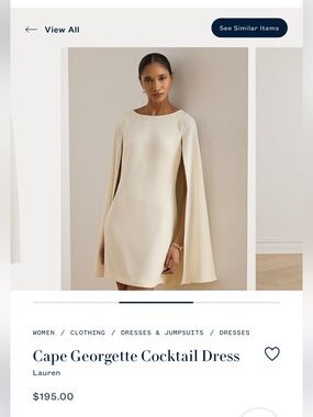 Ralph Lauren Cream Cape Mini Dress